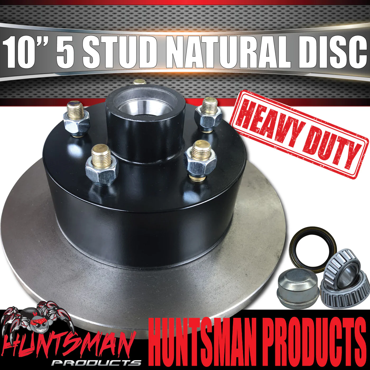 1x 10" Trailer Caravan Commodore Pattern Natural Disc Hub & LM Bearing Kit - Image 3