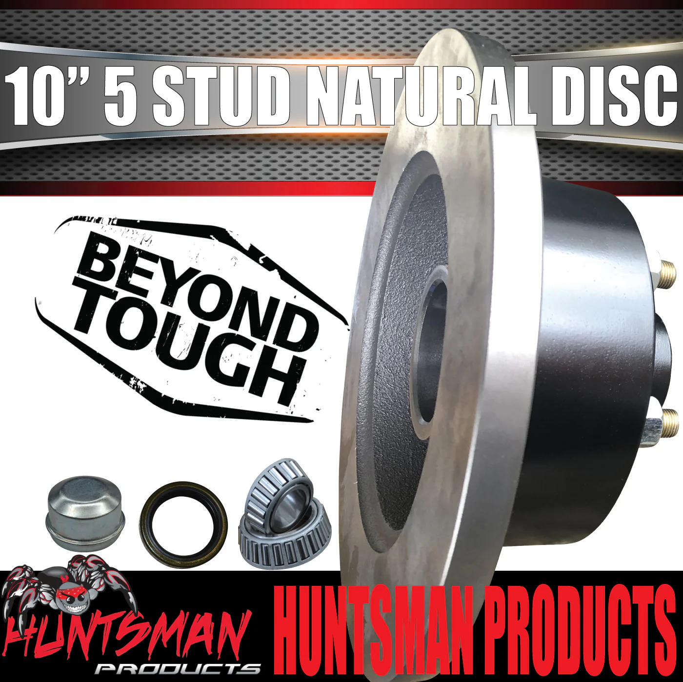1x 10" Trailer Caravan Commodore Pattern Natural Disc Hub & LM Bearing Kit - Image 4