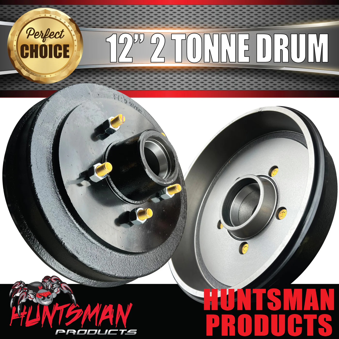 2x 12" 2 Tonne 5 Stud Electric Trailer Brake Drums & Bearings 30210 & 15123.  Huntsman & Alko Style - Image 4