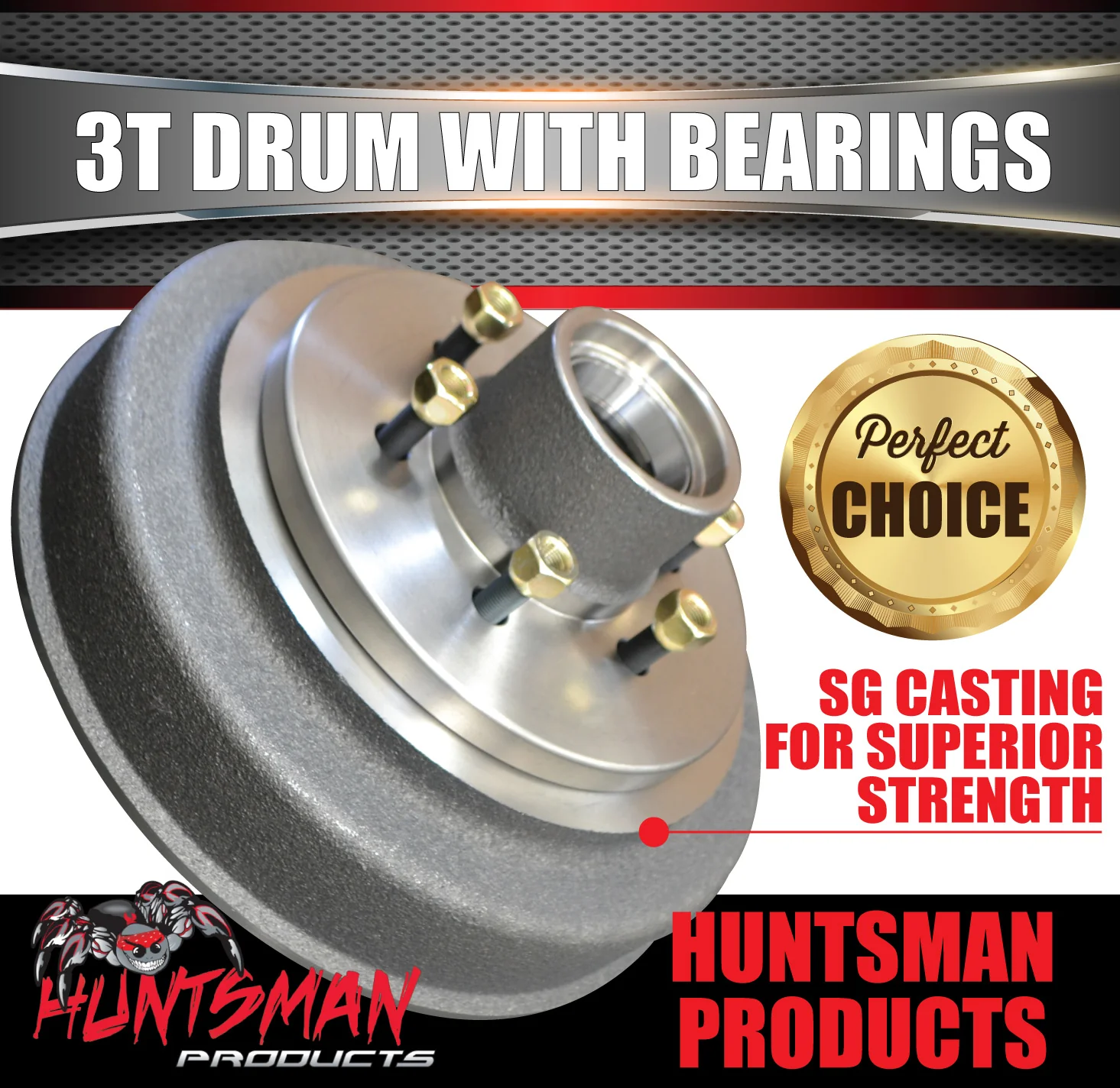 1x 12" 3 Tonne 6 Stud Caravan Trailer Electric Brake Drum & Bearing Set Suit Huntsman & Alko - Image 4