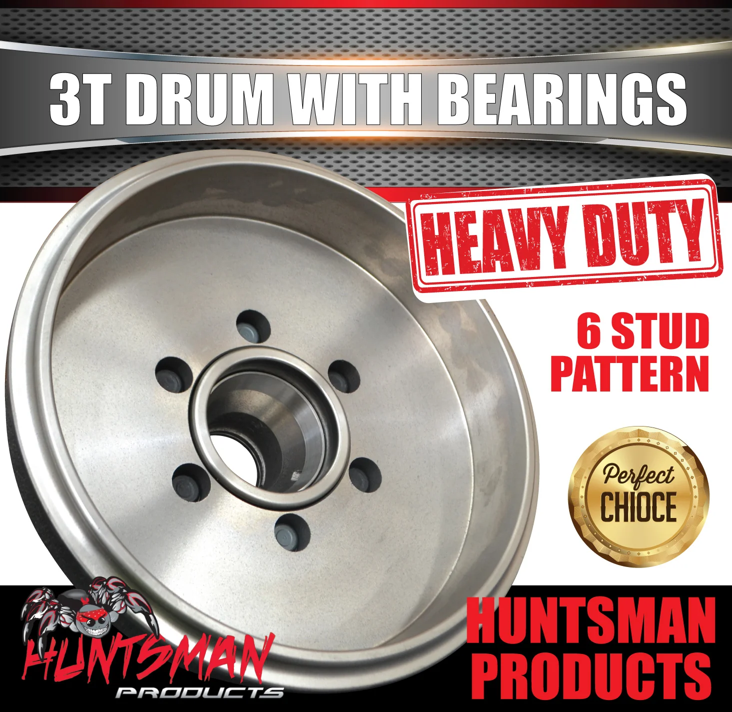 1x 12" 3 Tonne 6 Stud Caravan Trailer Electric Brake Drum & Bearing Set Suit Huntsman & Alko - Image 5
