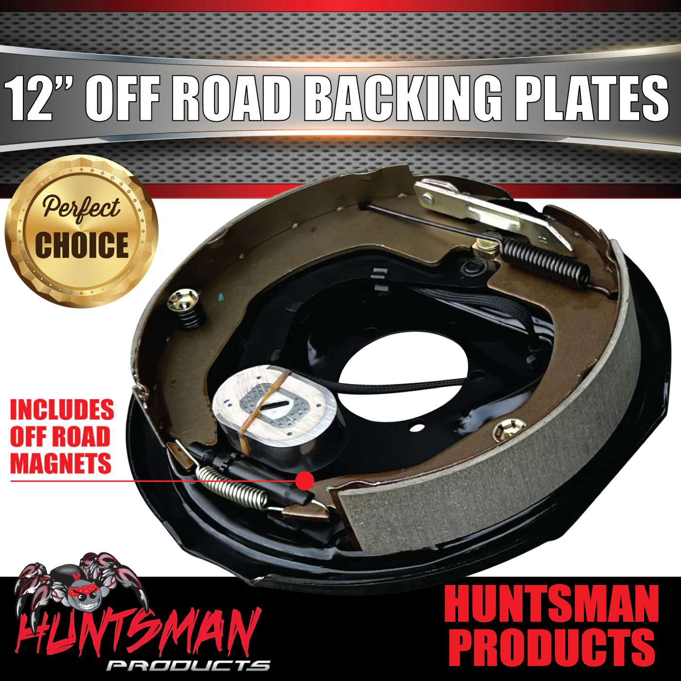 1x 12" LHS "Passenger" Side Off Road Trailer Caravan Electric Brake Backing Plate - Image 2