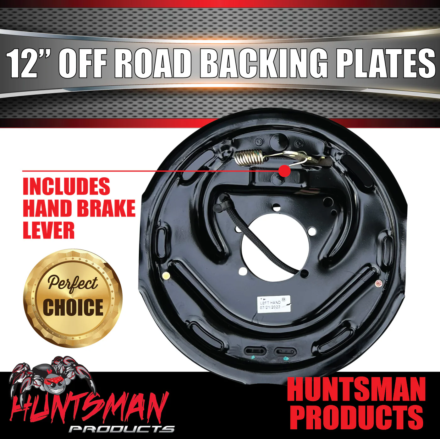 1x 12" LHS "Passenger" Side Off Road Trailer Caravan Electric Brake Backing Plate - Image 3