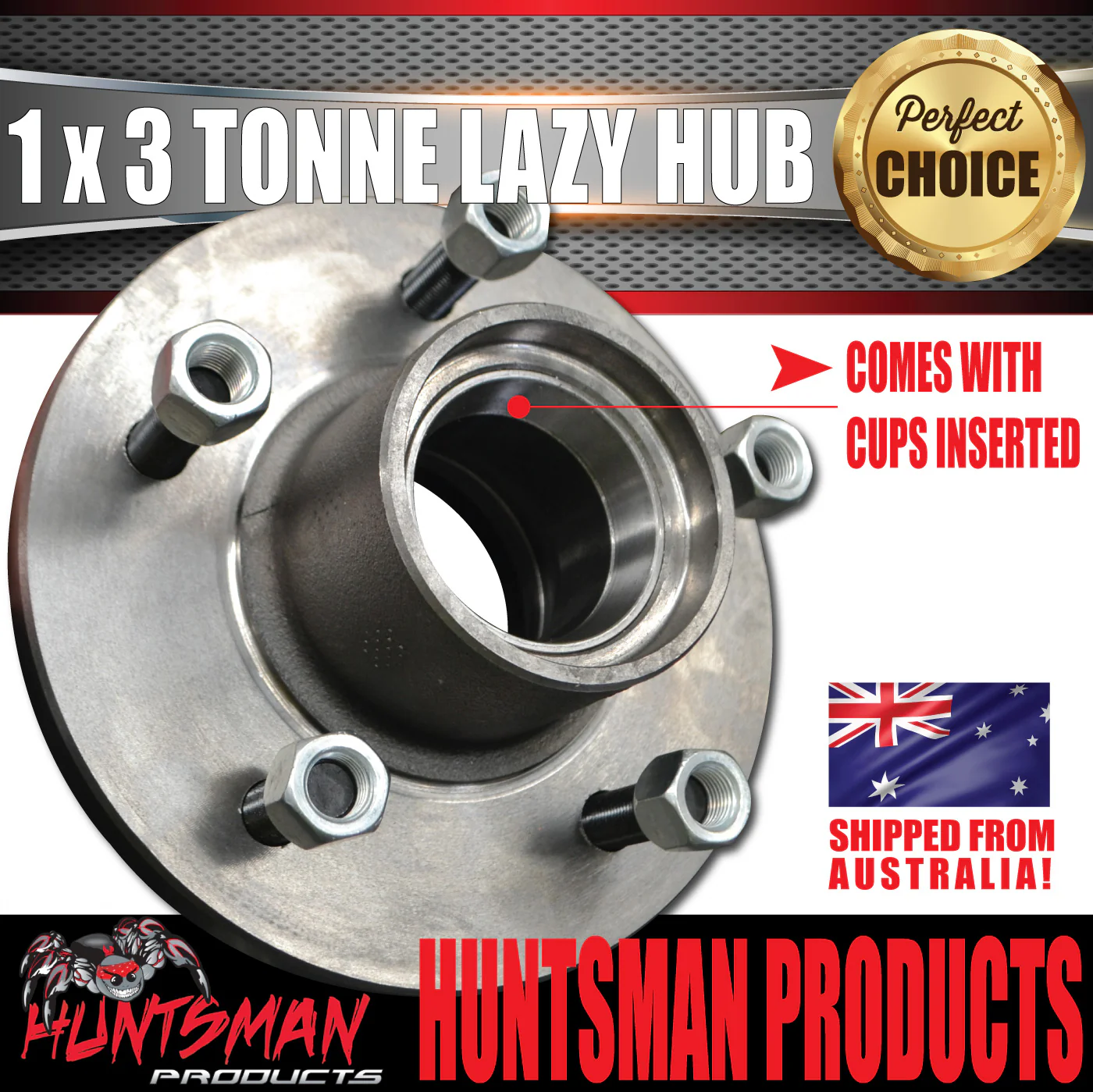 1x 3 Tonne 5 Stud LC Trailer Caravan Hub 5/150 pcd 3000kg Bearings.  Suits Huntsman & Alko - Image 2