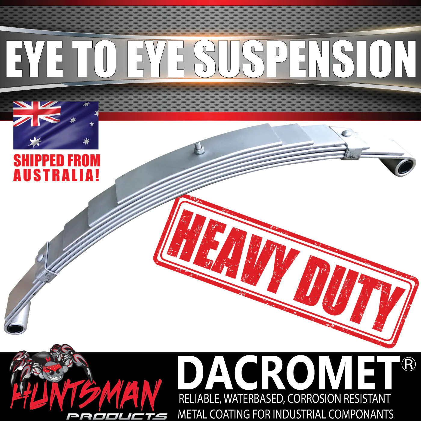 6 Leaf 1500Kg Galvanised Dacromet 60mm Eye to Eye Trailer Caravan Springs U Bolt & Hanger Kit - Image 5