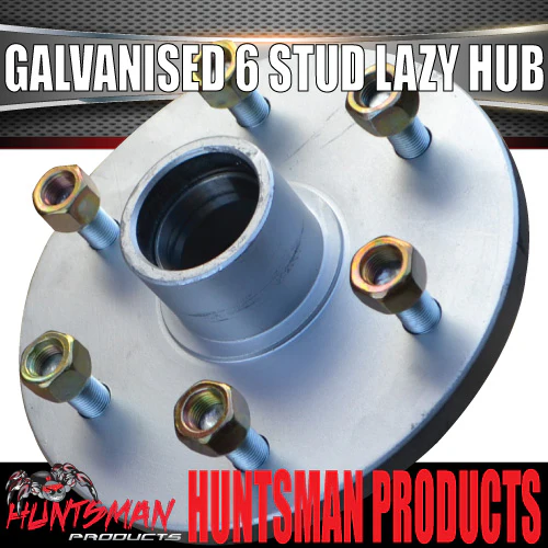 1x Galvanised Dacromet 6 Stud Trailer Caravan Lazy Hub & LM bearing kit. Marine Seal - Image 4