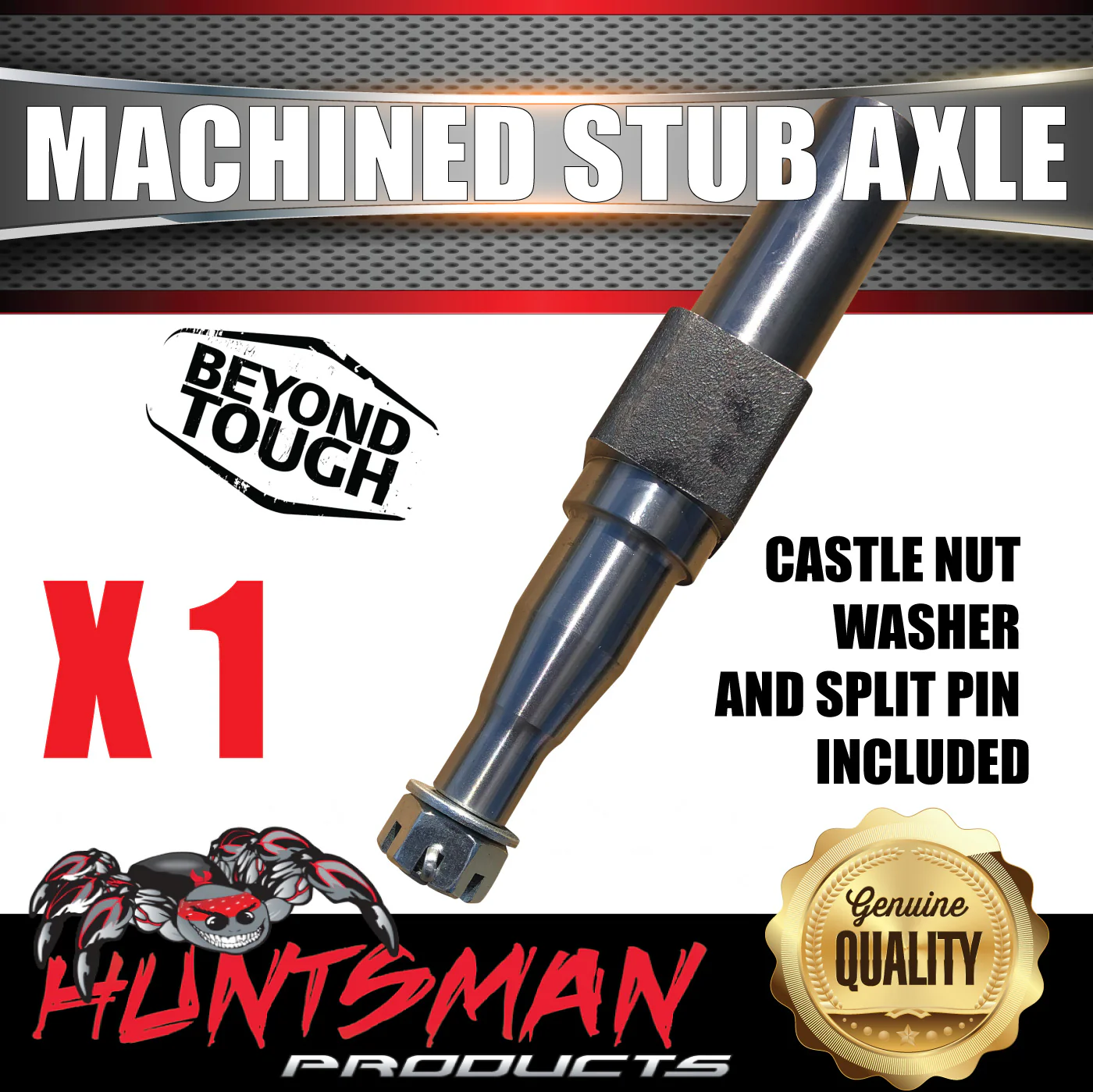 1x Machined Trailer S/L Stub Axle 45x250mm To Sleeve Into 50mm x50mm x5mm RHS - Image 2