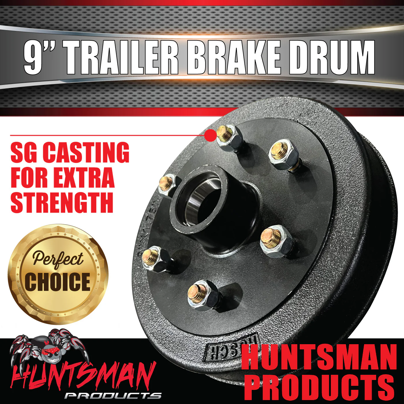 1x Mechanical Hydraulic Trailer Caravan Brake Drum 9" 6 Stud Landcruiser Pattern + LM / Holden Bearings - Image 2