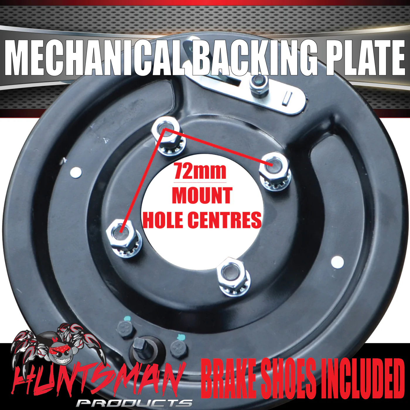 1x LHS Passenger Side 9" Mechanical Drum Trailer Backing Plate With Brake Shoes - Image 5