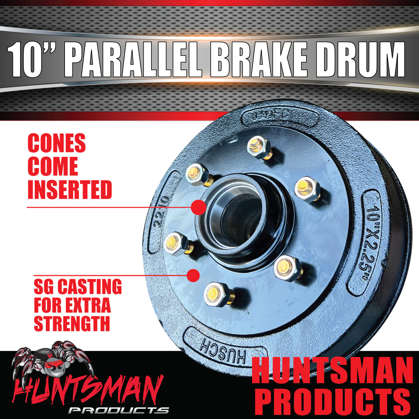 1X Trailer Caravan 10" Drum 6 Stud Landcruiser Pattern Parallel Bearings L68149 - Image 3