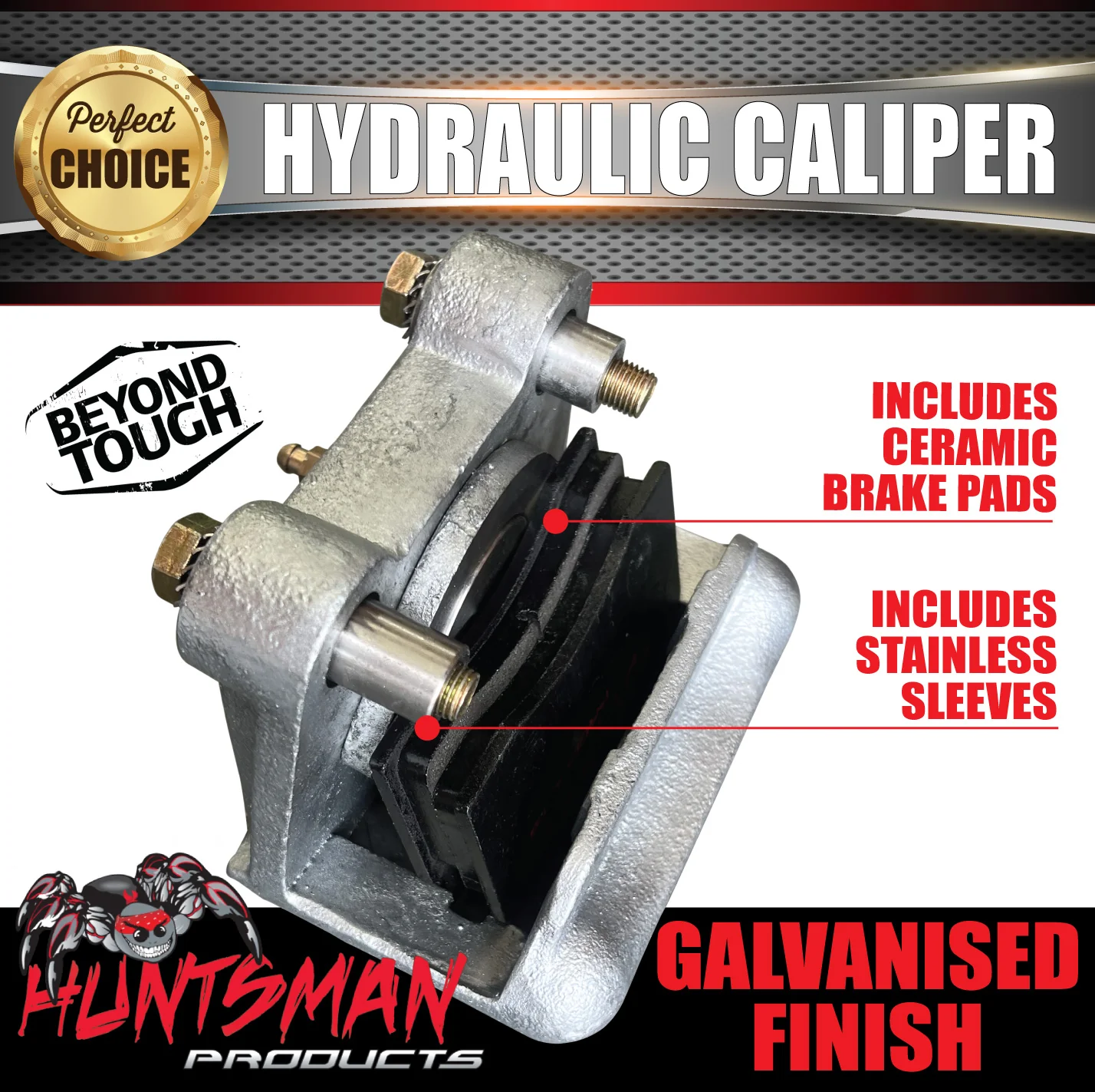 1x Trailer Caravan Galvanised Hydraulic Disc Brake Caliper With Stainless Piston - Image 4