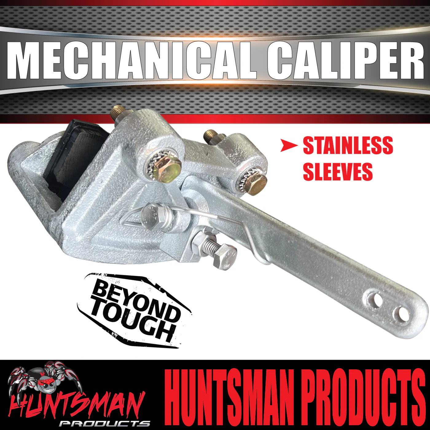 2x Trailer Caravan Galvanised Mechanical Disc Brake Calipers, Bolts & Stainless Sleeves - Image 4