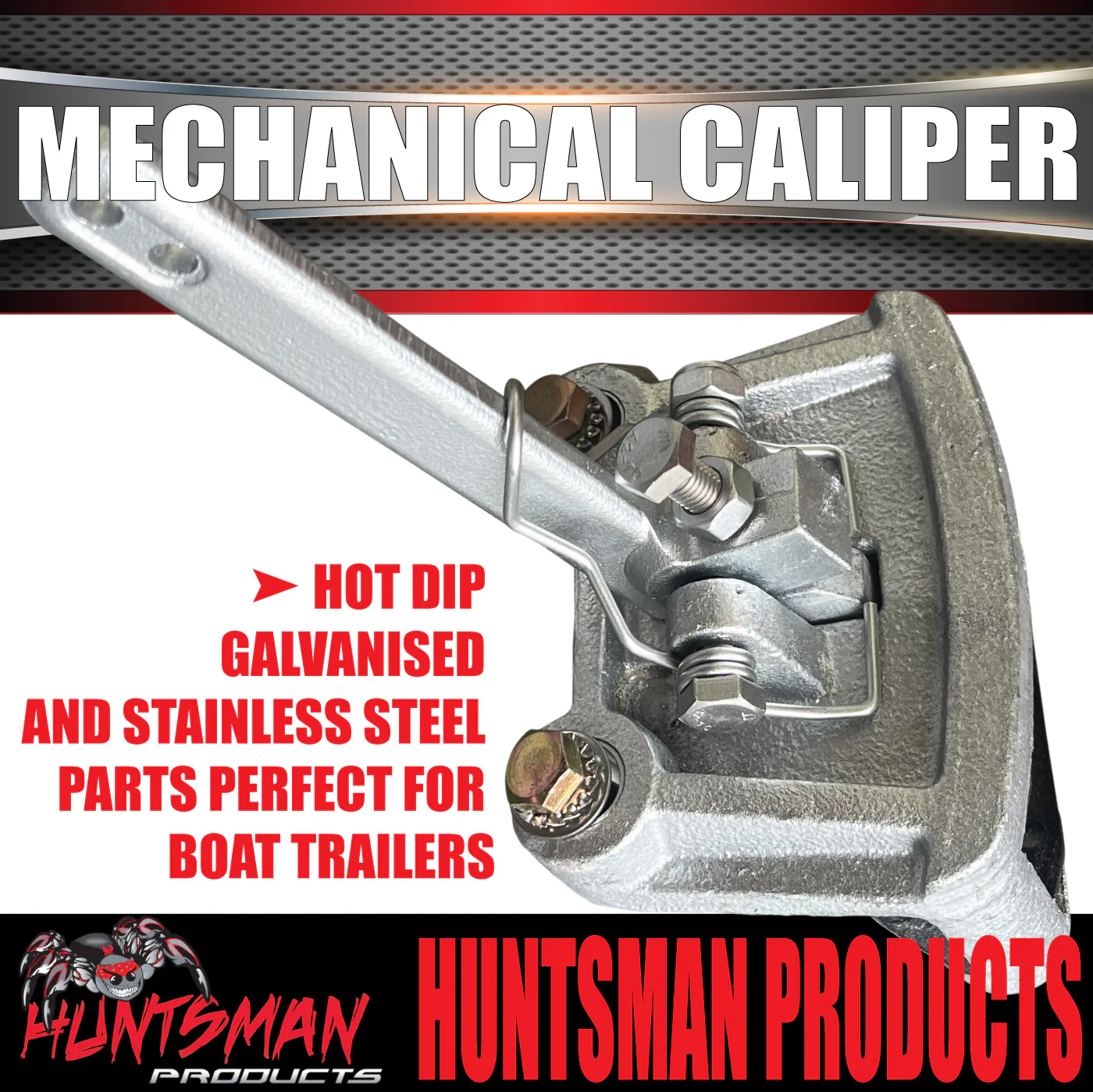 2x Trailer Caravan Galvanised Mechanical Disc Brake Calipers, Bolts & Stainless Sleeves - Image 7