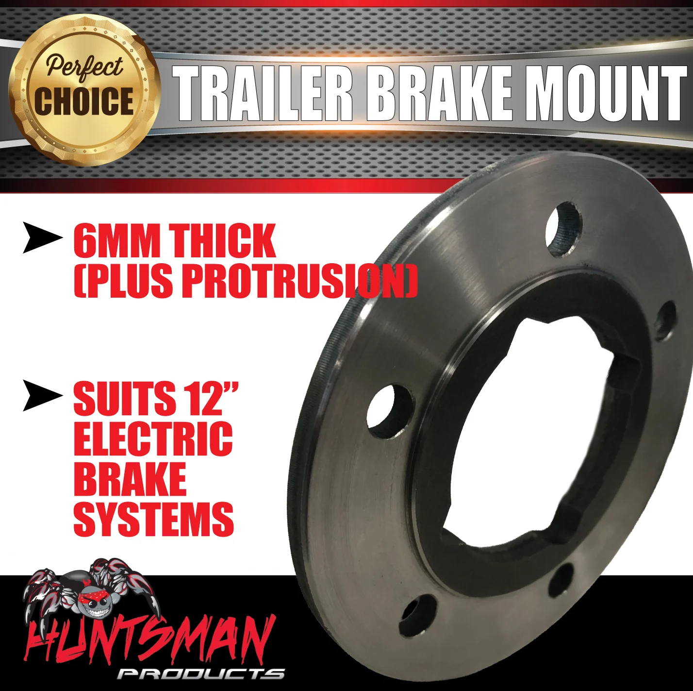 1x Weld Trailer Brake Mount For 12" Electric Brakes For 65mm Round or 50mm Square Axles - Image 5