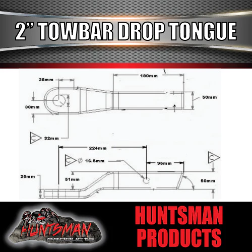2" Drop Forged Towbar Tongue & 70mm Tow Ball. Suit Hayman Reece ARB TJM - Image 4