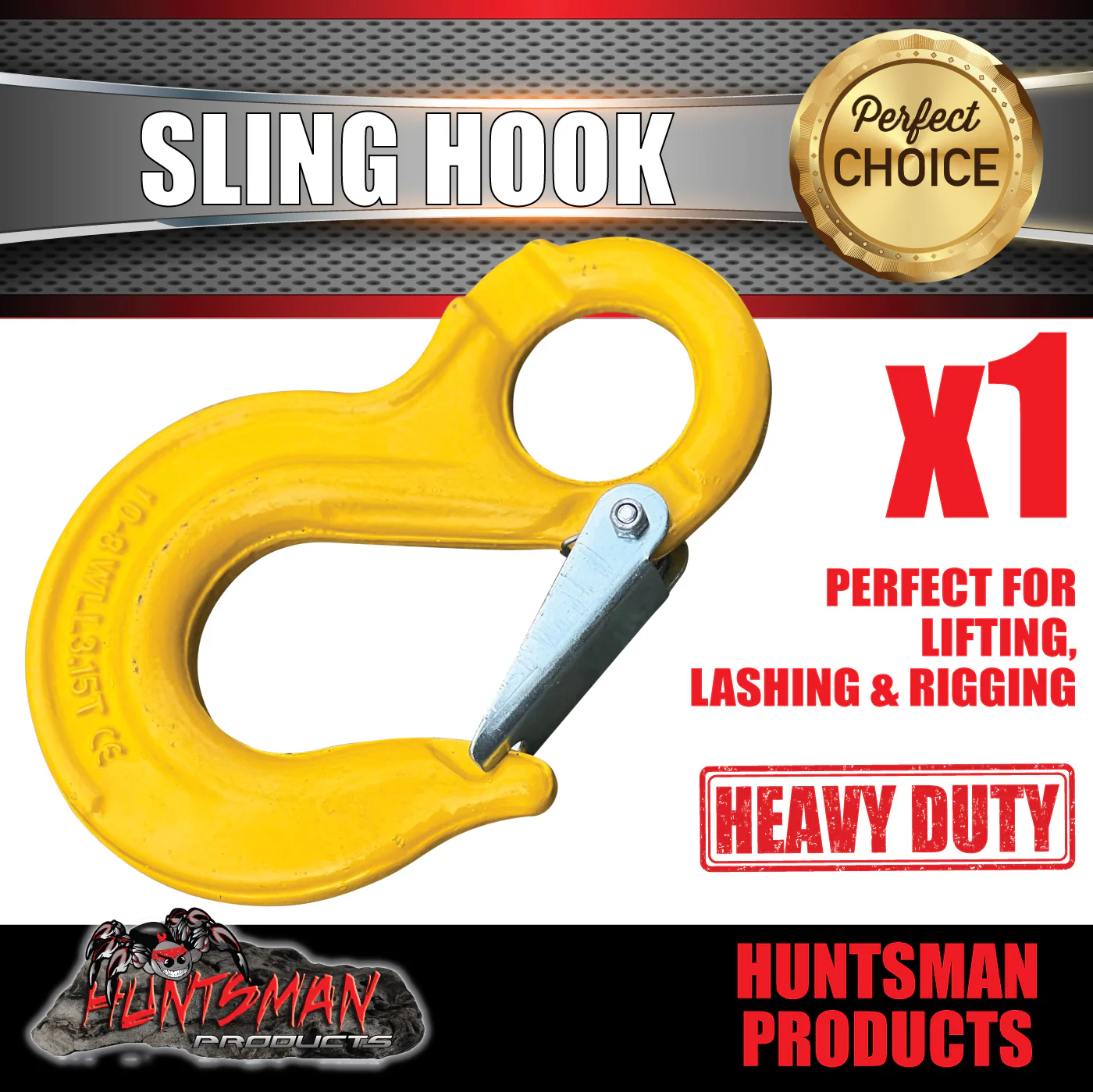 2 x 13mm 5.3t Hammerlock + Eye Sling Hooks For Caravan Trailer Chain Connection - Image 3