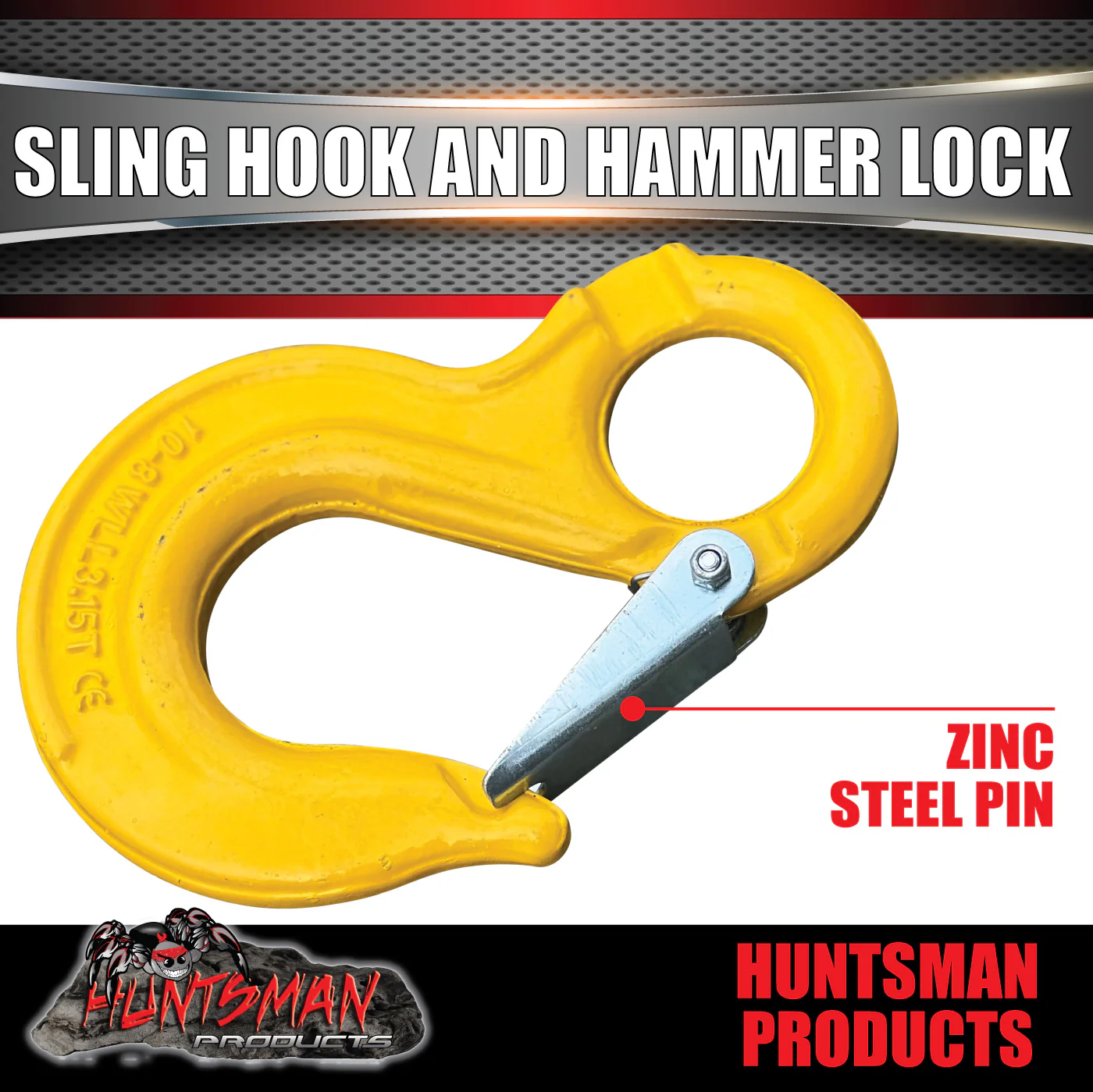 2 x 8mm 2.0t Hammerlock + Eye Sling Hooks For Caravan Trailer Chain Connection - Image 4