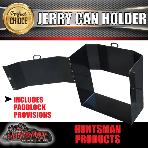 20 Litre Jerry Can Holder Front Opening Black Powdercoat Finish - Image 3