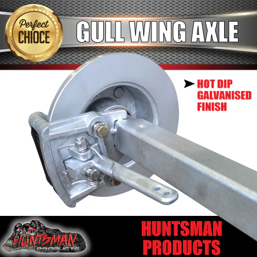 2000Kg Galvanised 12" Mechanical Disc Gullwing Boat Trailer Axle - Image 2