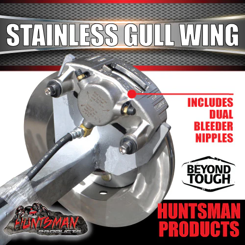 2000Kg Galvanised Stainless Calipers & Hydraulic Disc Gullwing Boat Trailer Axle. L/C PATTERN - Image 2