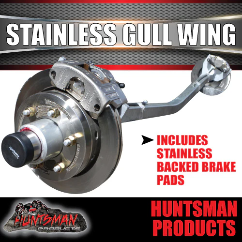 2000Kg Galvanised Stainless Calipers & Hydraulic Disc Gullwing Boat Trailer Axle. L/C PATTERN - Image 5