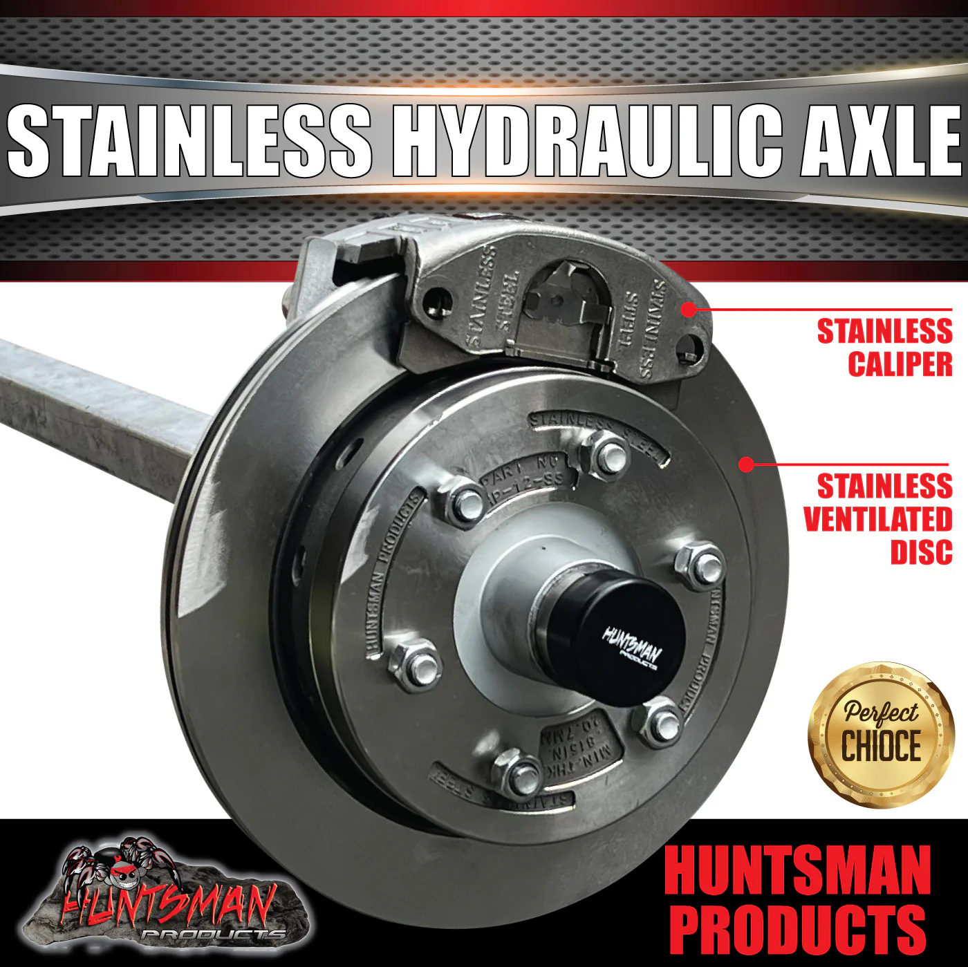 2000Kg L/C Galvanised Stainless Hydraulic Disc Caravan Boat Trailer Axle - Image 5