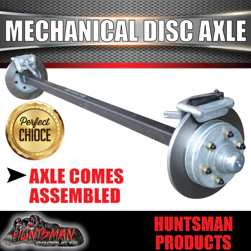 2000KG Mechanical Disc Braked Caravan Trailer Axle. 5 or 6 Stud l/C Pattern - Image 5
