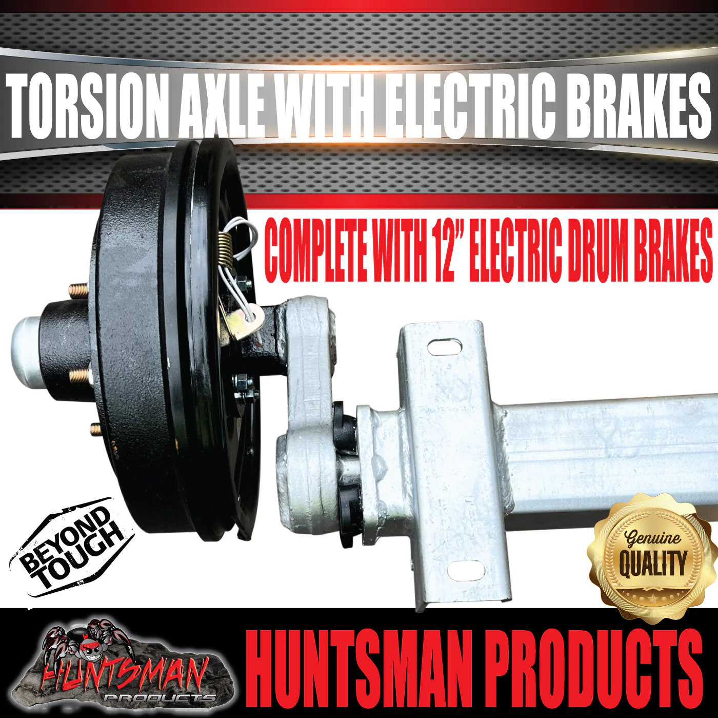 2000Kg Trailer Caravan 12'' Electric Braked Torsion Axle. Independent Suspension L/C Pattern. - Image 3
