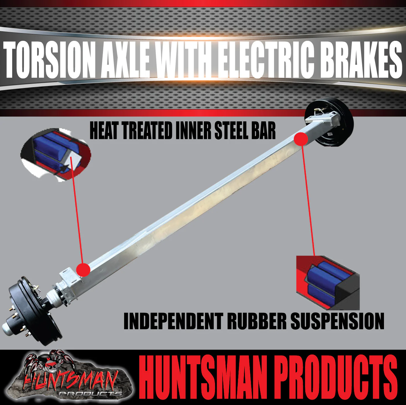 2000Kg Trailer Caravan 12'' Electric Braked Torsion Axle. Independent Suspension L/C Pattern. - Image 7