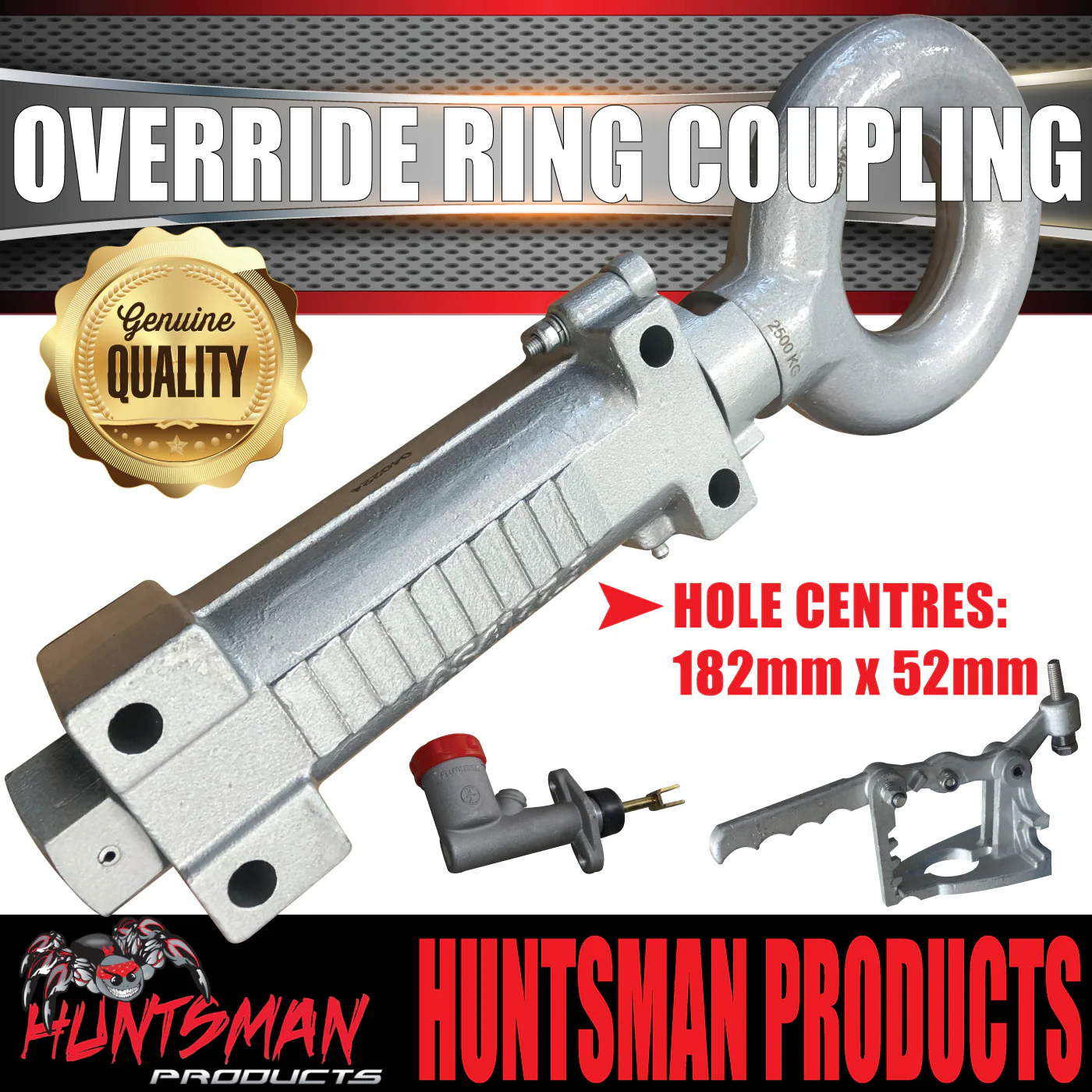 2000kg Trailer Caravan Hydraulic Override Ring Coupling Hitch Suit Pintle Hook. CTA Approved - Image 8