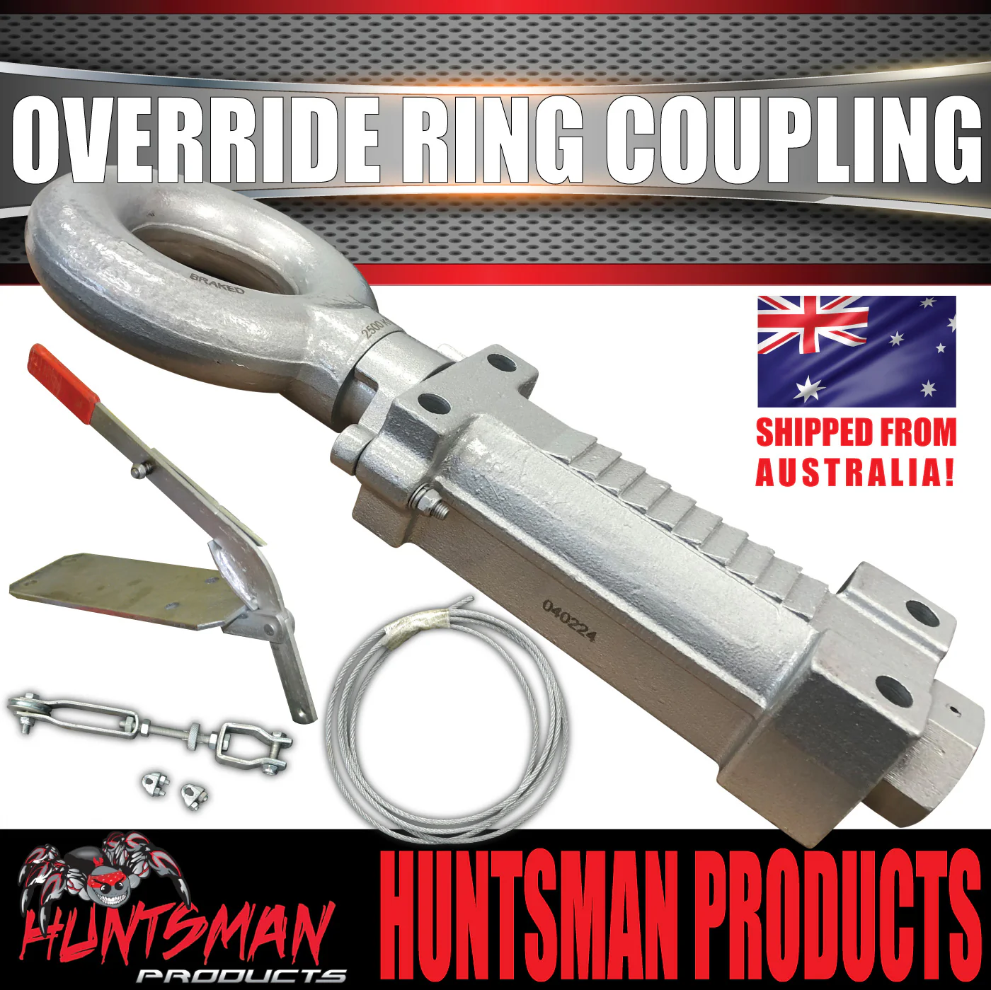 2000kg Trailer Caravan Mechanical Override Ring Coupling Hitch Suit Pintle Hook. CTA Approved - Image 5