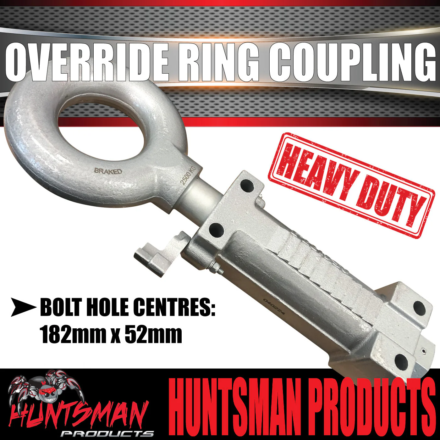 2000kg Trailer Caravan Mechanical Override Ring Coupling Hitch Suit Pintle Hook. CTA Approved - Image 6