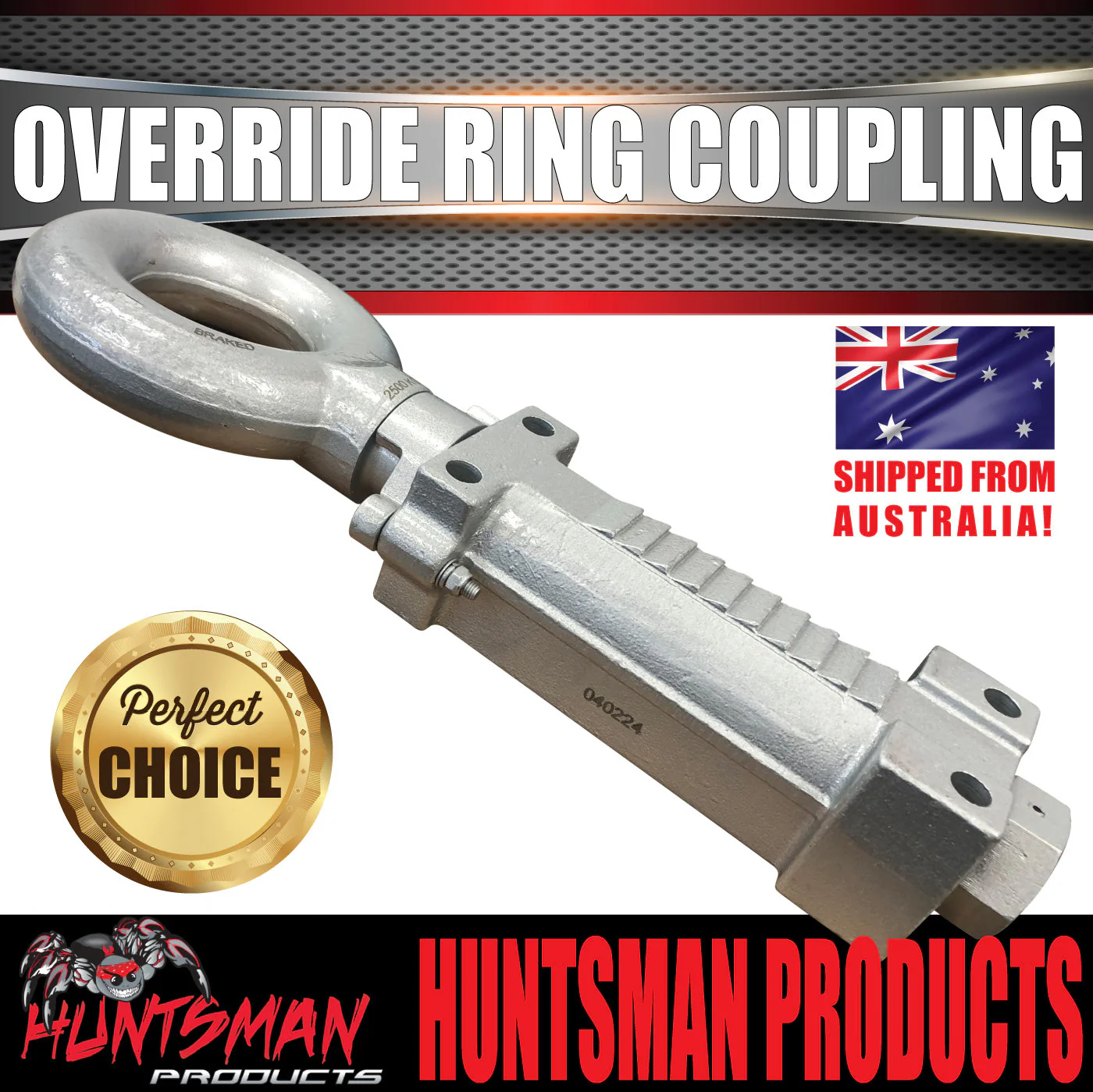 2000kg Trailer Caravan Mechanical Override Ring Coupling Hitch Suit Pintle Hook. CTA Approved - Image 7