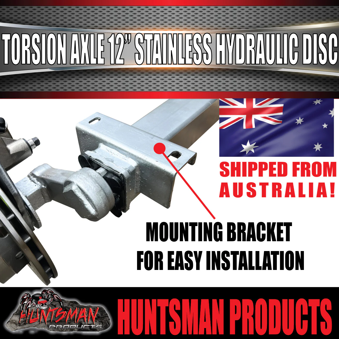 2000Kg Trailer Caravan Stainless Ventilated Hydraulic Disc Torsion Bar Axle. - Image 3