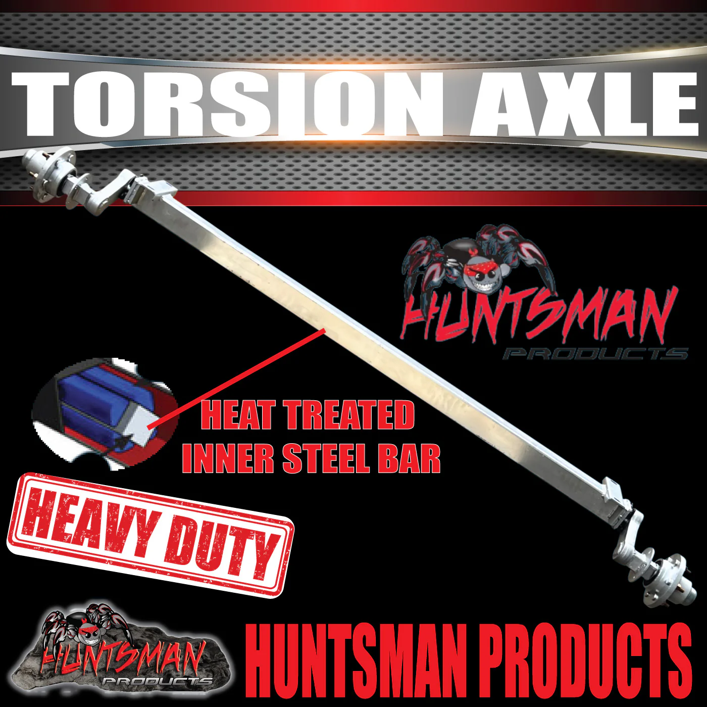 2000Kg Trailer Caravan Torsion Bar Lazy Axle. Independent Suspension L/C Pattern. - Image 2