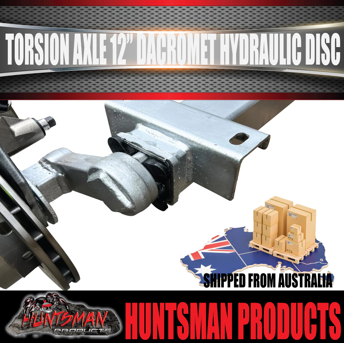 2000Kg Trailer Caravan Ventilated Hydraulic Disc Torsion Bar Axle. L/C Pattern. - Image 3