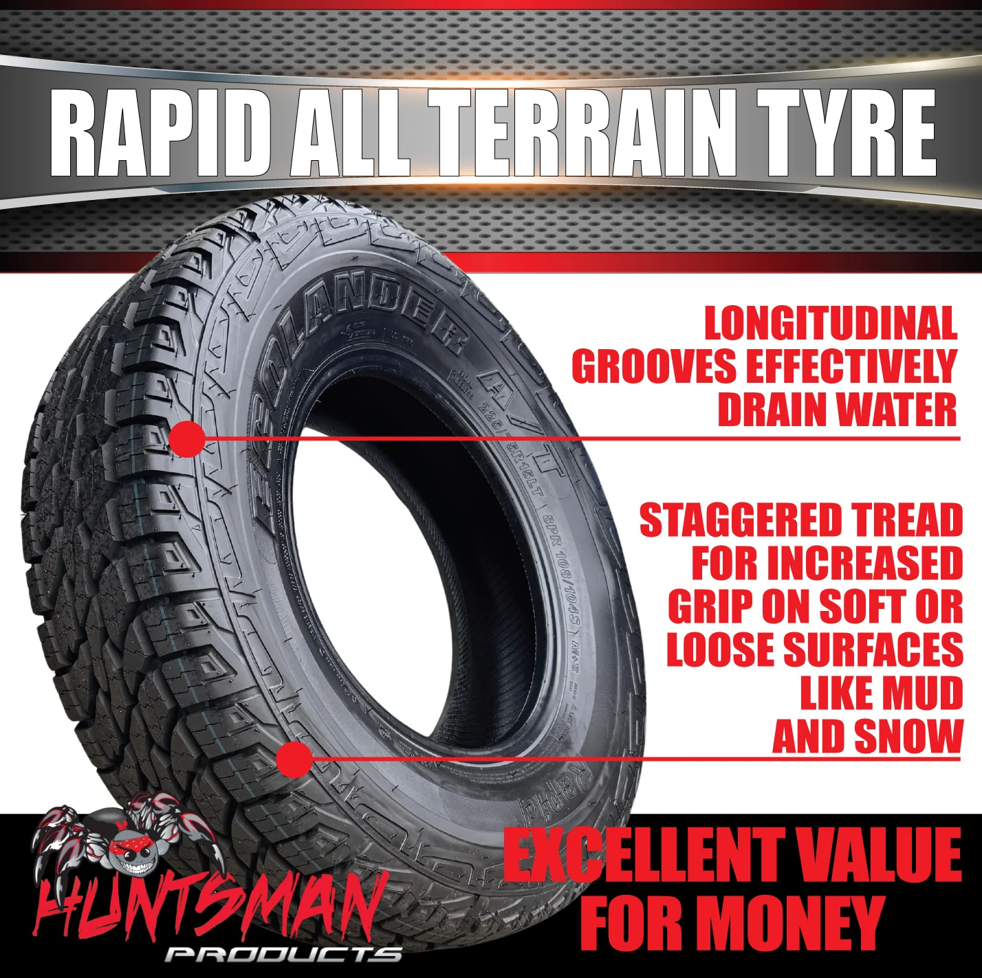 225/75R15 LT Rapid Yatone Ecolander New Tyre. 108/104S.  225 75 15 - Image 6