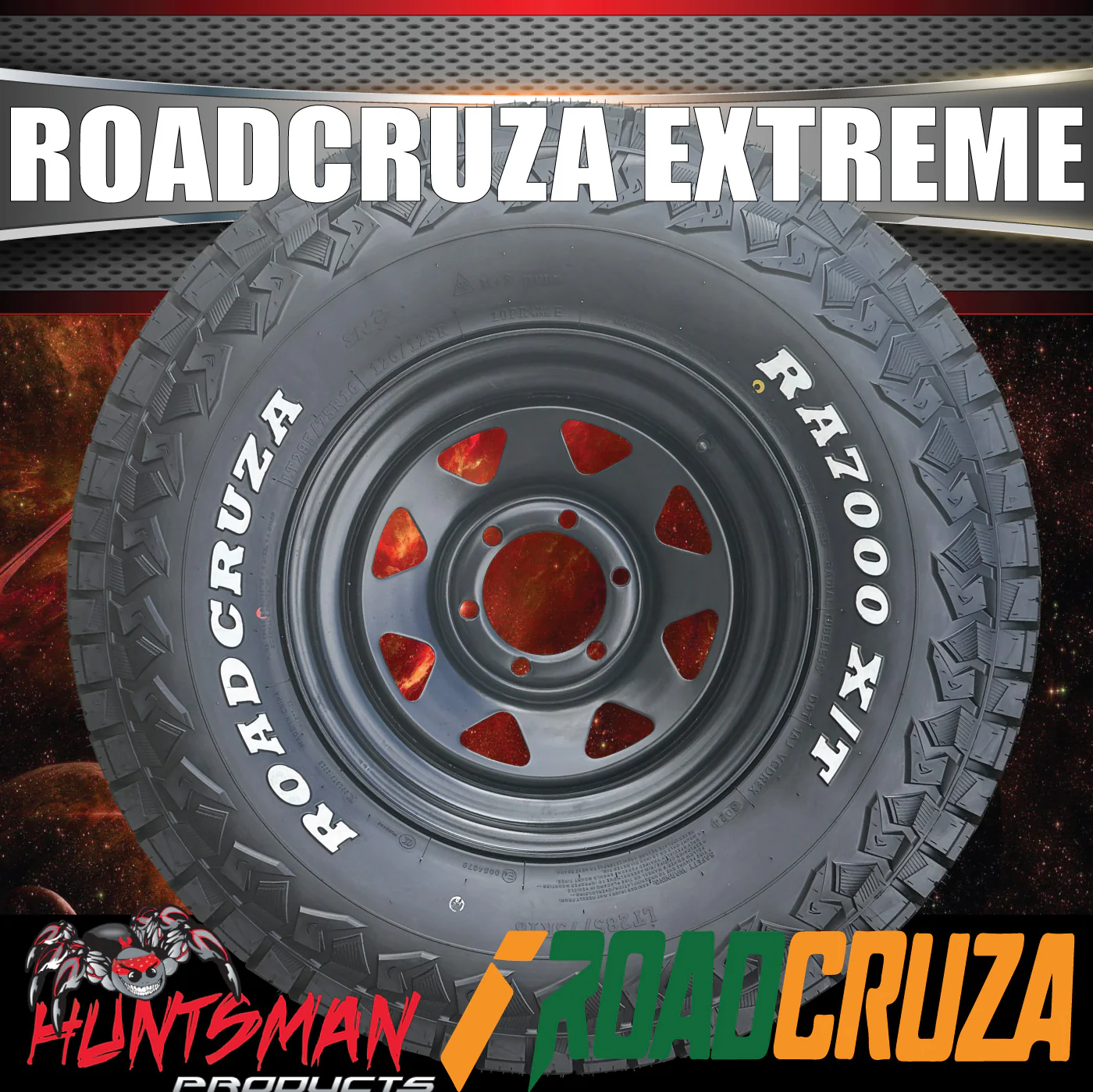 245/70R16 Roadcruza RA7000 X/T Extreme Tyre on 16" Black Steel Wheel Rim. 118/115S 3 Ply Sidewall - Image 3