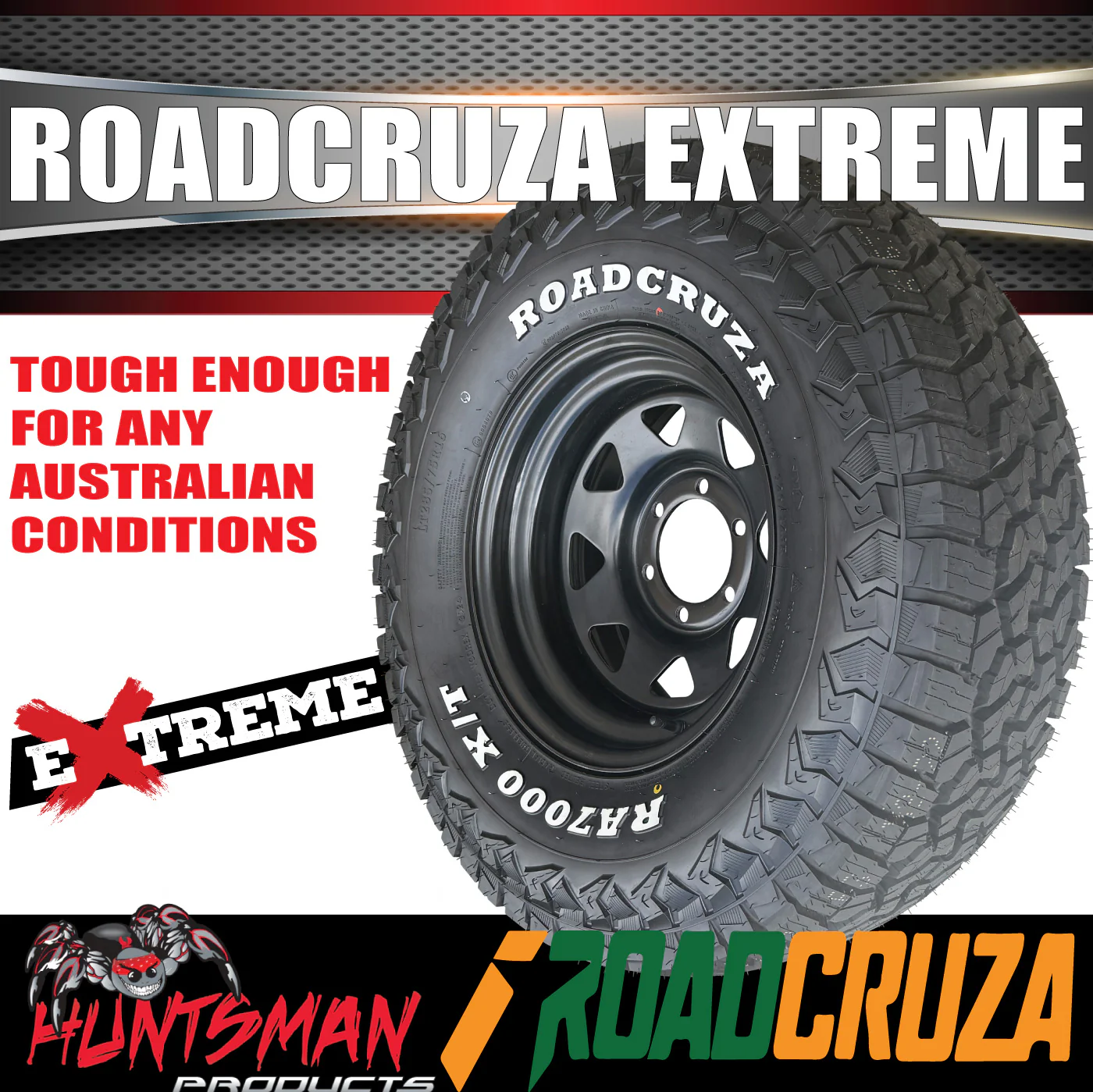 245/70R16 Roadcruza RA7000 X/T Extreme Tyre on 16" Black Steel Wheel Rim. 118/115S 3 Ply Sidewall - Image 4