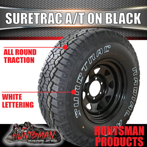 265/70R16 Suretrac A/T Tyre on16" Black Steel Rim. 265 70 16 - Image 8