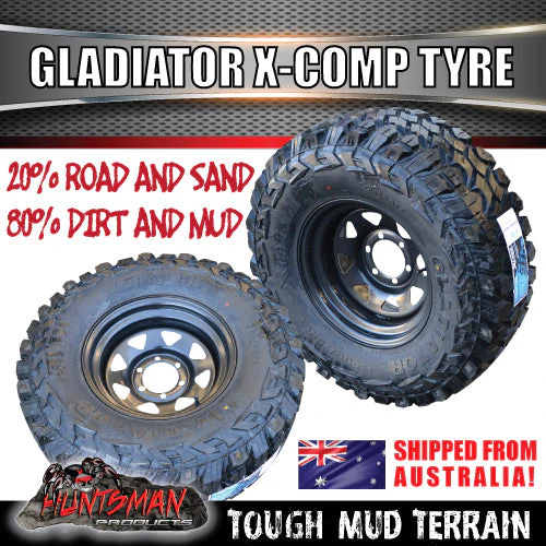 265/70R17 L/T Gladiator X-COMP Mud Tyre on 17" Black Steel Rim. 265 70 17 - Image 4
