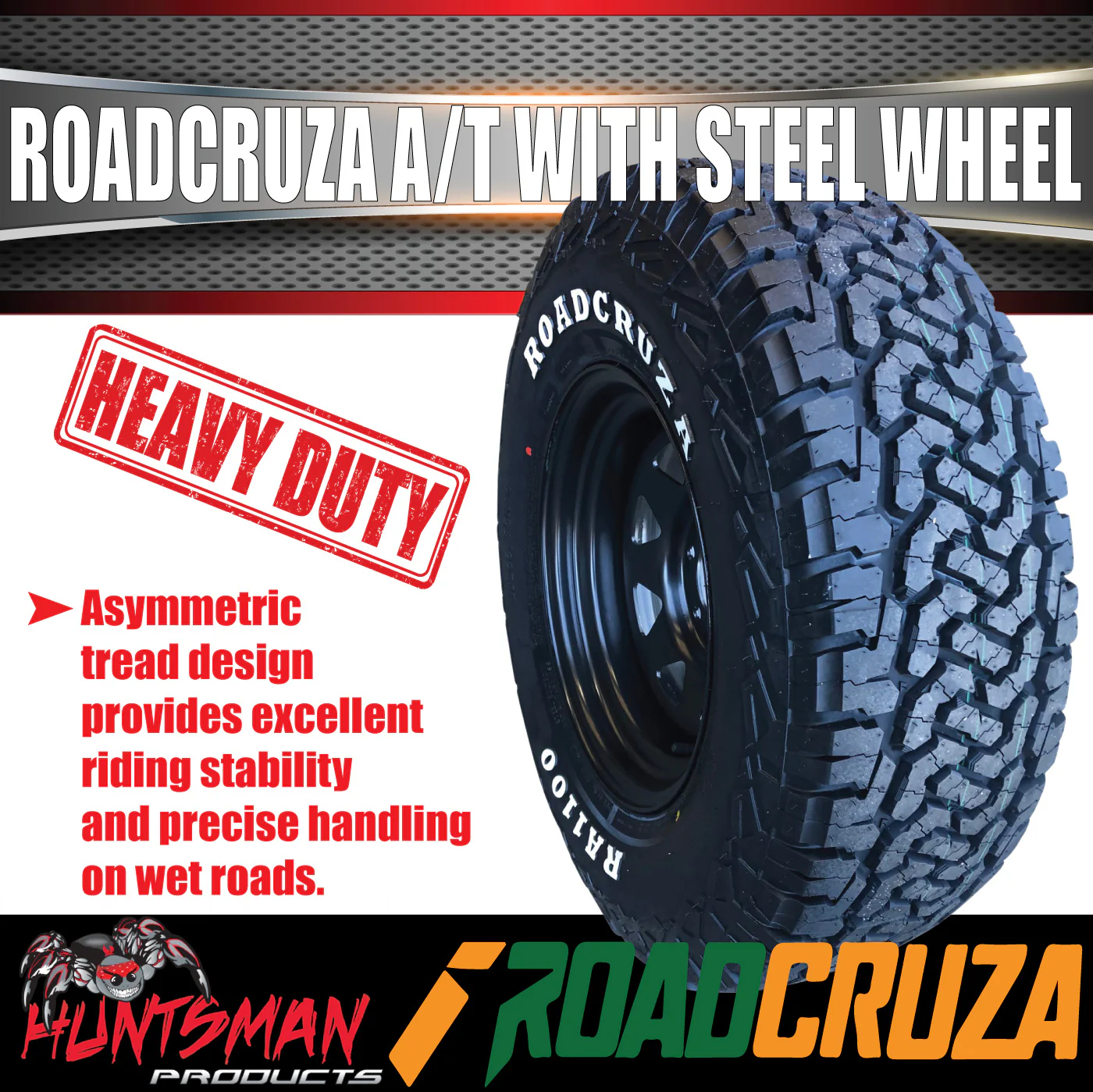 265/70R17 Roadcruza  RA1100 on 17" Black Steel Wheel. 265 70 17 - Image 5