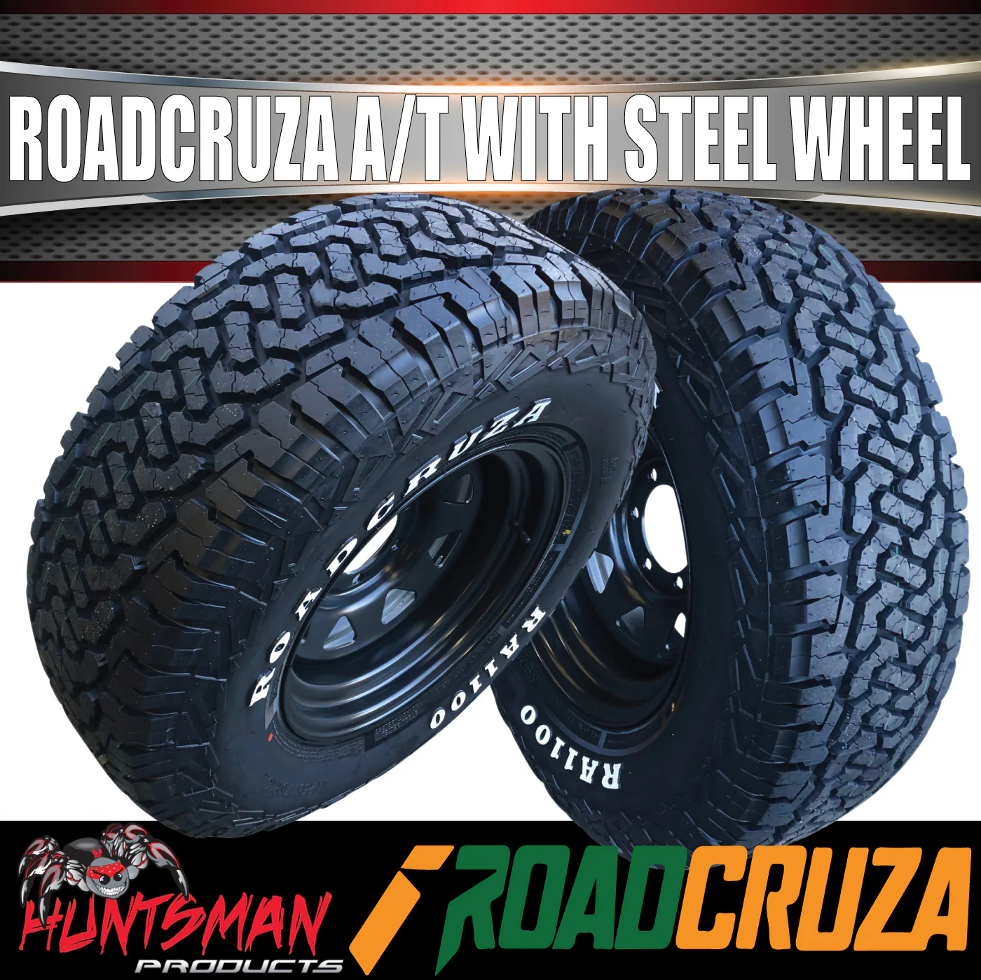 265/75R16 L/T RA1100  Roadcruza on 16" Black Steel Wheel. 265 75 16 - Image 3