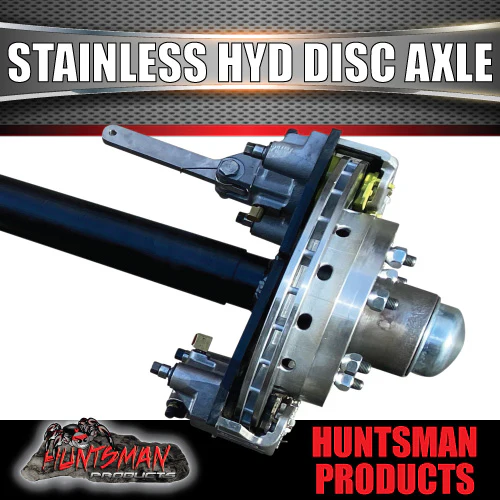 2720kg Trailer Caravan 65mm Round Stainless Hydraulic Disc Axle & Parkbrake Levers - Image 3