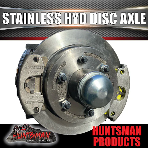 2720kg Trailer Caravan 65mm Round Stainless Hydraulic Disc Axle & Parkbrake Levers - Image 4