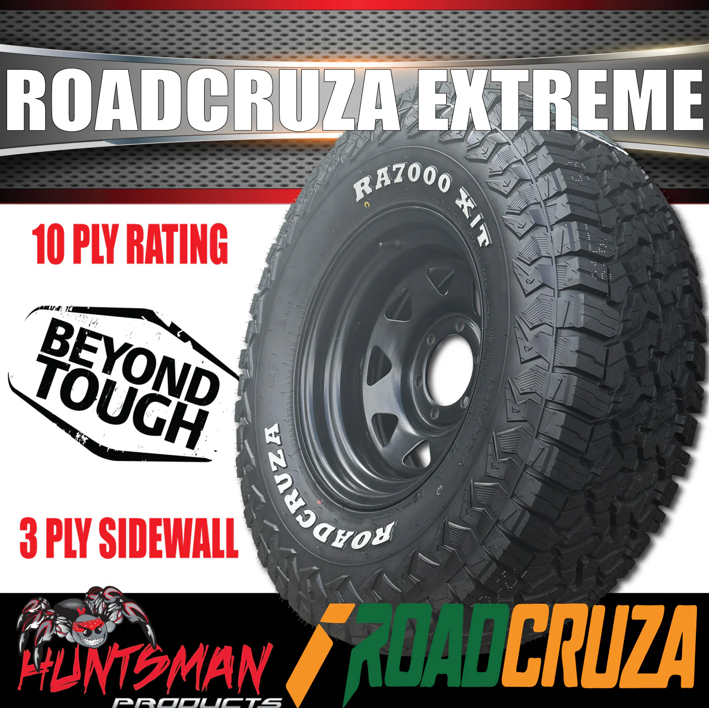 265/65R17 LT Roadcruza RA7000 X/T Extreme on 17" Black Steel Wheel. 265 65 17 - Image 2