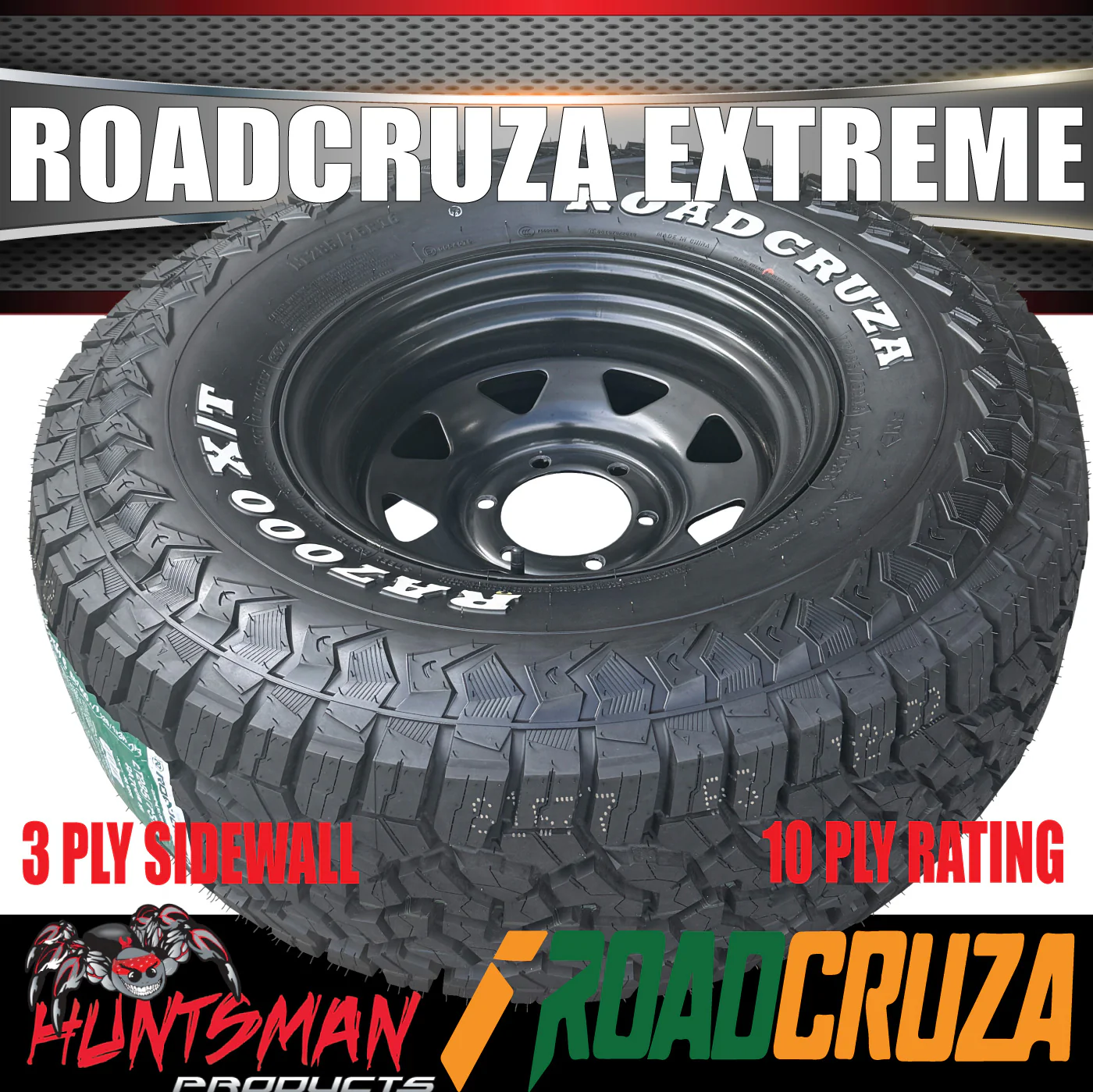 265/65R17 LT Roadcruza RA7000 X/T Extreme on 17" Black Steel Wheel. 265 65 17 - Image 5