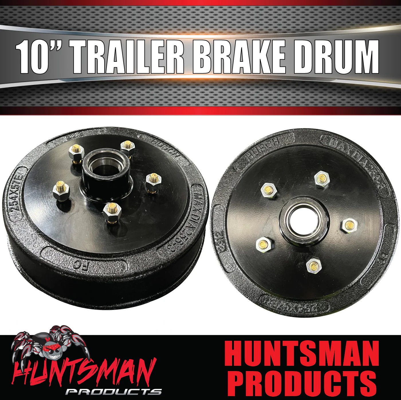 2X 10" Jeep Pattern Trailer Caravan Drums 5/127 PCD & Slimline Bearings - Image 3
