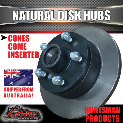 2x 10" Trailer Caravan Natural Disc Hubs HT Holden Pattern & LM Bearings 5/108 - Image 3