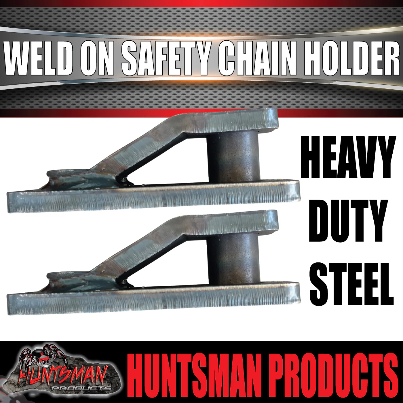 2x 10mm Trailer Caravan Weld Safety Chain Holder Cam Lock Base Suit Hammerlocks - Image 4